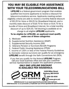 GRM Lifeline Discount